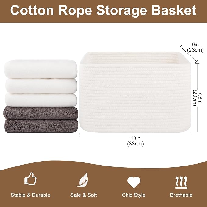 Storage Baskets for Organizing, Woven Decorative Baskets for Shelves - Image 2