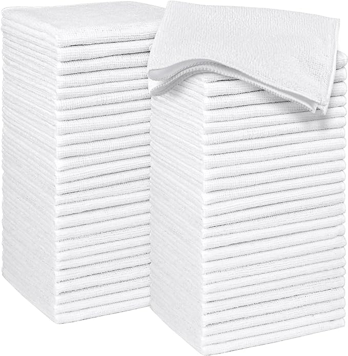 HOMEXCEL Microfiber Washcloths Towel Pack of 50, Hotel and Spa, Fast Drying by HOMEXCEL
