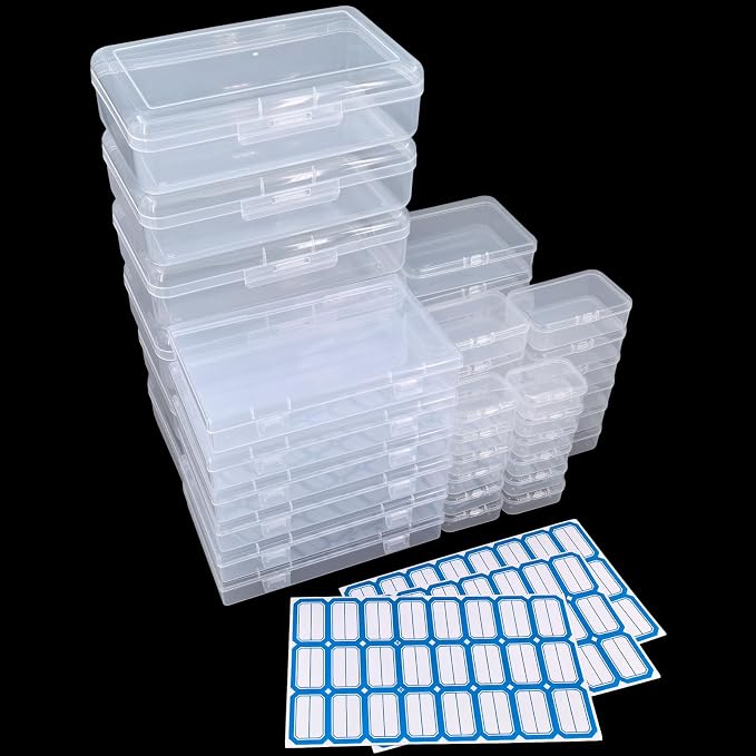 42 Pack Rectangular Clear Plastic Storage Containers Box - Image 8