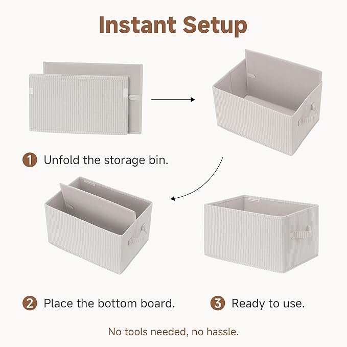 StorageWorks Foldable Shelf Organizer Bins, Closet Storage Baskets - Image 9