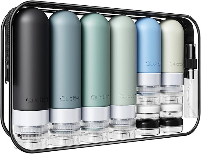 20 Pack Travel Bottles for Toiletries, Original Patented, TSA Approved Travel by Quatish