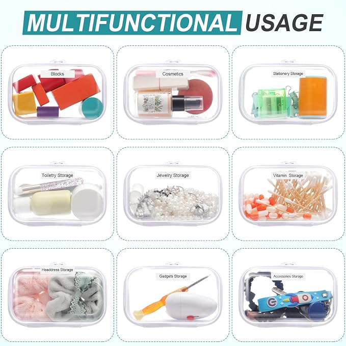 Sanwuta 10 Pcs Hard Zipper Case Clear Hard Pouches Plastic Zipper Pencil Box - Image 7