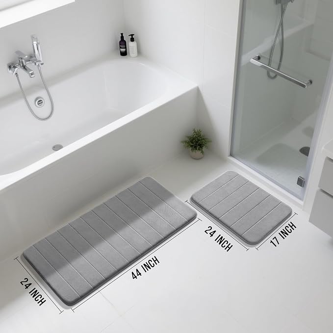 Yimobra Large Bath Mat Set 2 Piece- Super Soft Absorbent Quick Dry Memory Foam - Image 2