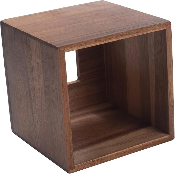 Tissue Box Cover, Square Tissue Box Holder, Acacia Wood Facial Paper Holder - Image 4
