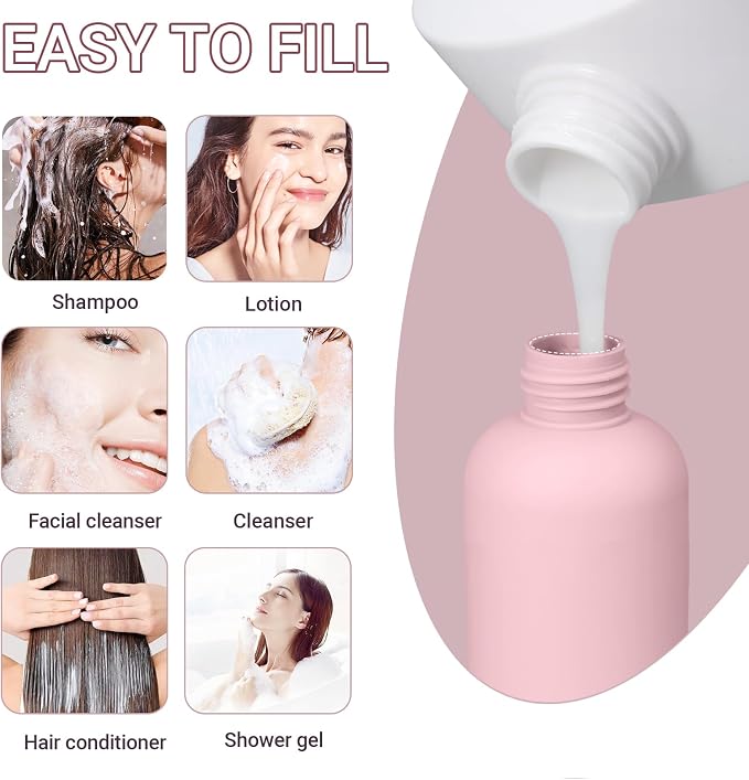 6.8oz Travel Bottles for Toiletries, Empty Plastic Squeeze Bottles - Image 2