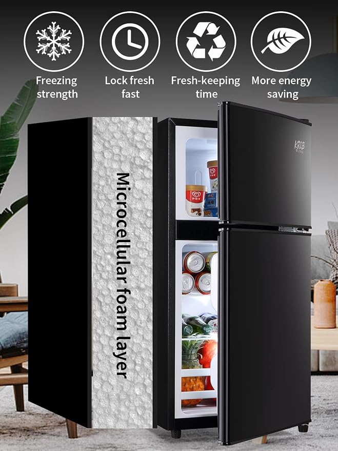 Refrigerator 3.5 Cu.Ft with Freezer, Vintage Double Door, Lock Fresh, 7 Level - Image 2