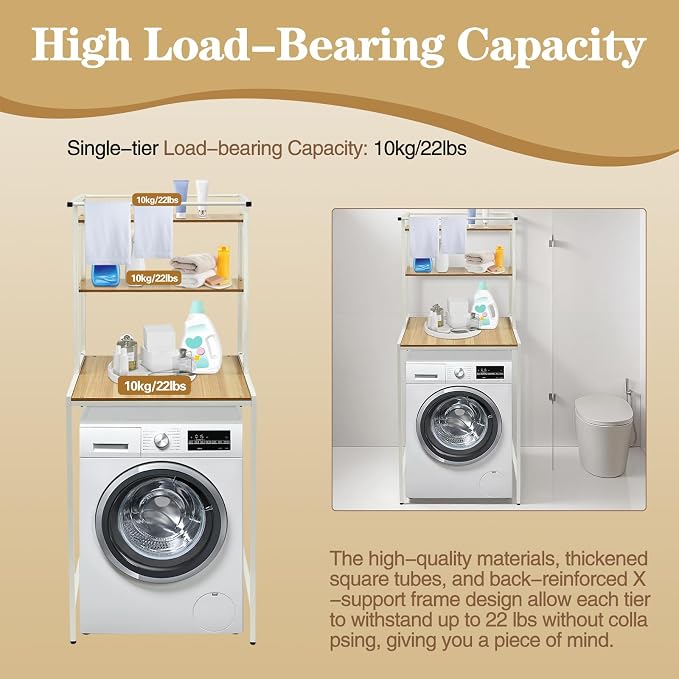 Washer and Dryer Storage Rack, 3 Tier Over The Washer and Dryer Storage Shelf - Image 3