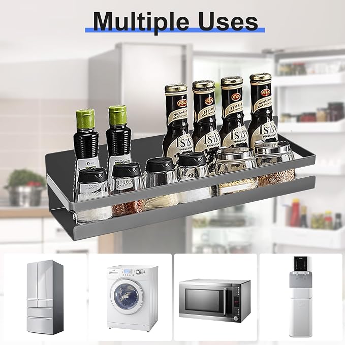 Uten Large Spice Rack for Refrigerator, 2 Pack Strong Magnetic Shelves - Image 5