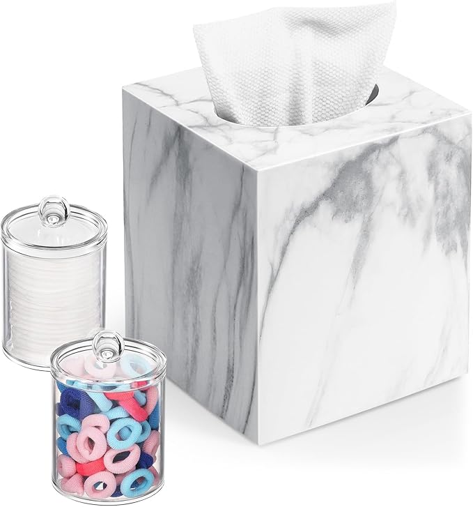 Tissue Box Cover, Square Facial Acrylic Tissue Holder by Chintu