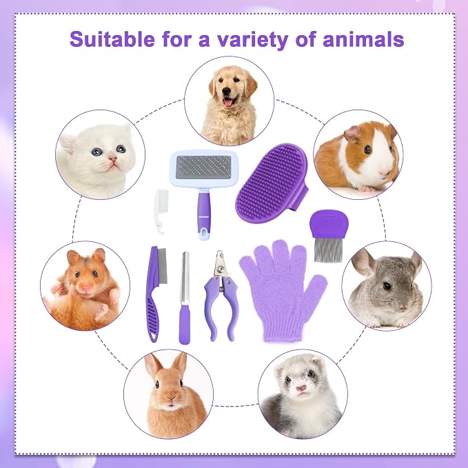VCZONE 8 Pcs Small Animal Grooming Kit, Rabbit Grooming Kit - Image 7