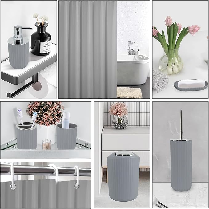 Grey Bathroom Accessories Set - Image 2