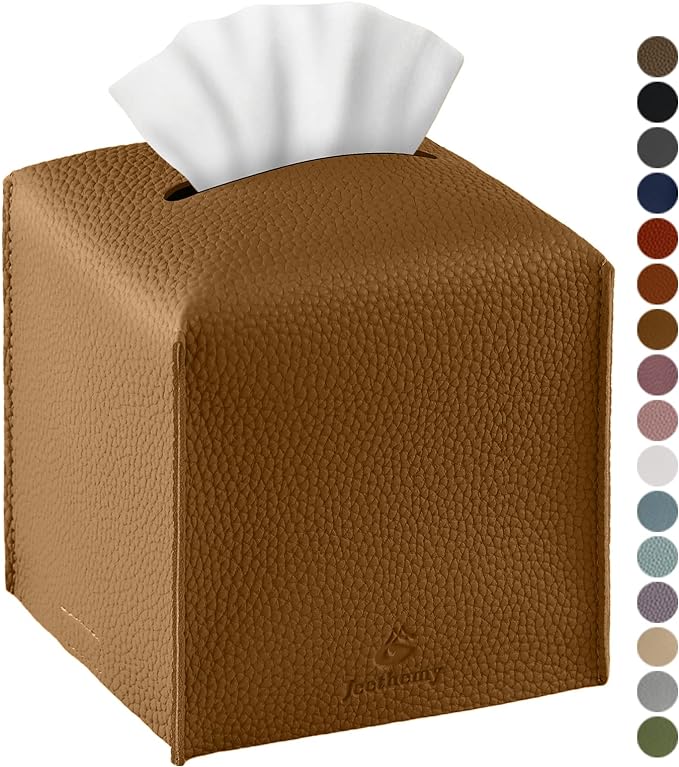 Tissue Box Cover, Jeethemy Square PU Leather Tissue Box Holder, Modern Tissue by Jeethemy