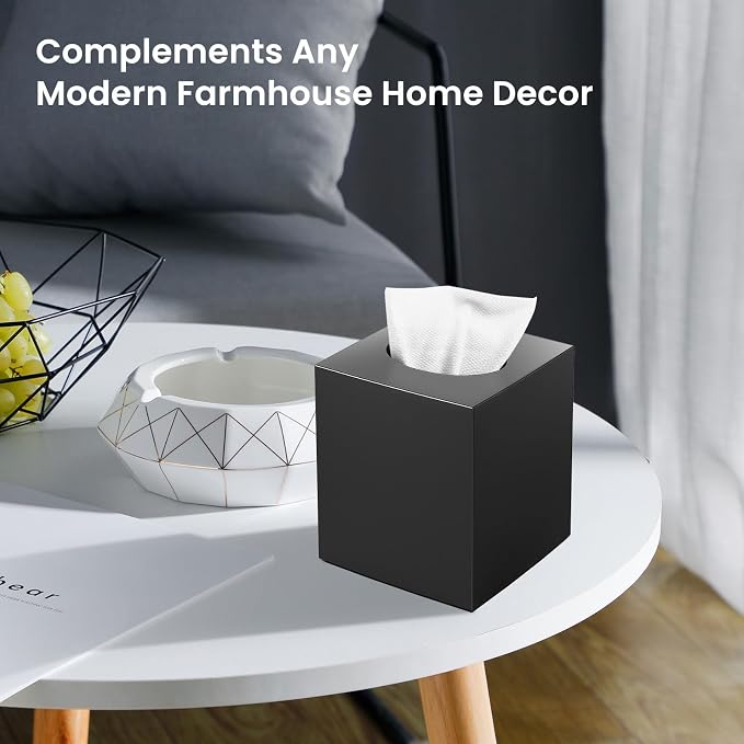 Tissue Box Cover, Square Facial Acrylic Tissue Box Holder - Image 7