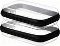 2PC Black Small Clear Hard Shell Zipper Case, Double Zippers Plastic Storage Box by Unknown