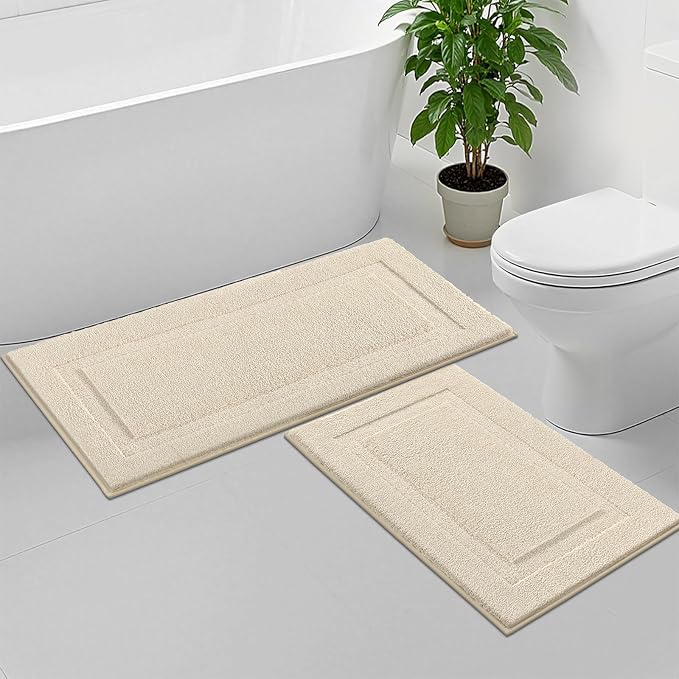 SHACOS Ultra Soft Bathroom Runner Rugs Sets 2 Pieces 47x20 + 32x20 inch - Image 4