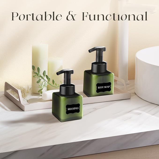 8.5 oz Foaming Soap Dispenser Plastic Foaming Pump Bottle, Refillable Dispenser - Image 5