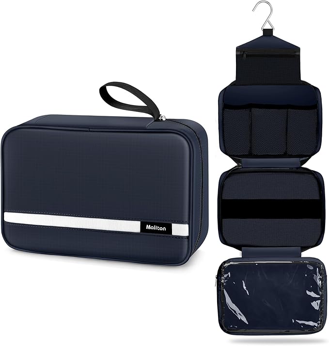 Maliton Toiletry Bag for Men & Women Large Toiletry Bags for Traveling Hanging by Maliton