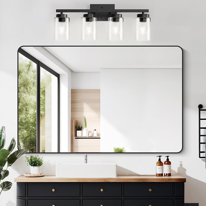 IZORRO Modern Bathroom Light Fixtures, 4 Light Black Vanity Lights, Bathroom - Image 9