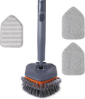 Tub Tile Scrubber Brush with 3 Different Function Cleaning Pads and 56" by CLEANHOME