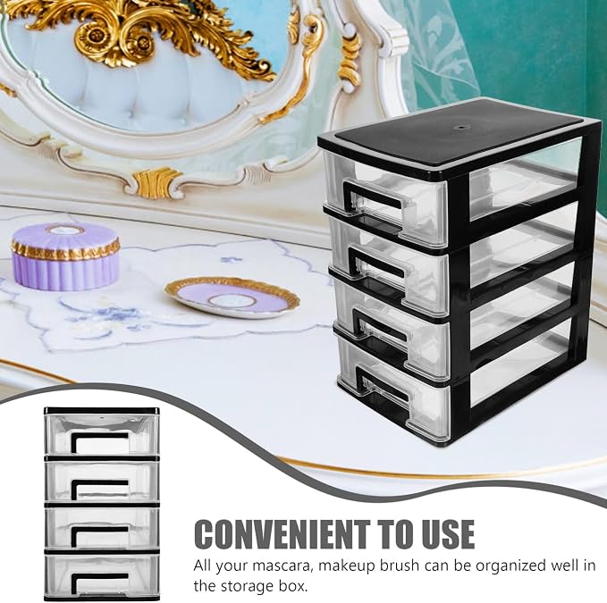Beaupretty Elegant 4-layer Mini Storage Box Pp Plastic Desktop Drawer Type - Image 7