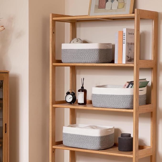 Storage Baskets for Organizing 3 Pack, Woven Baskets for Shelves, Closet - Image 4