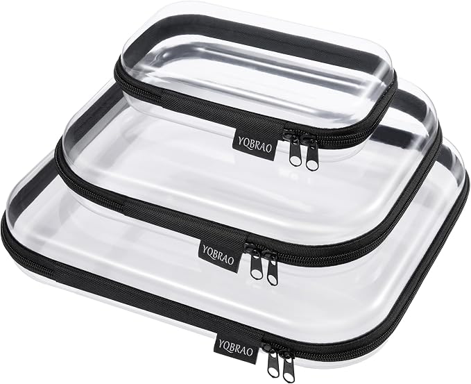 Hard Sided Clear Zipper Case for Storage- Professional-Grade Plastic Clear by Unknown