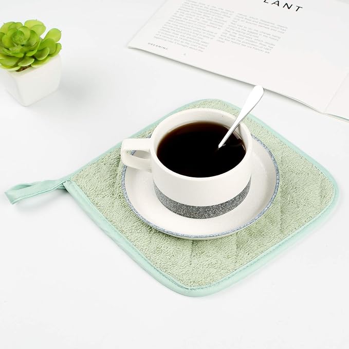 100% Cotton Kitchen Everyday Basic Terry Pot Holder Heat Resistant Coaster - Image 6