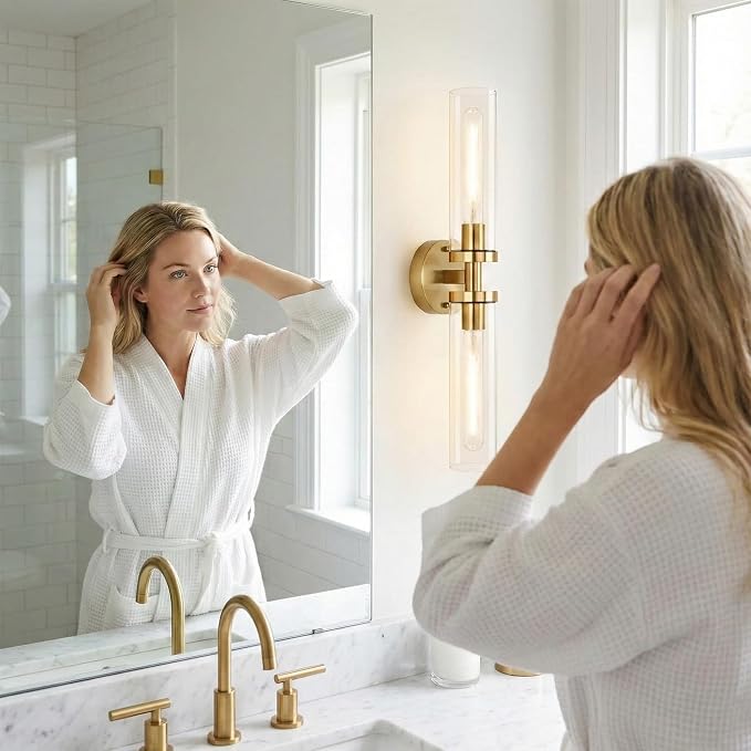 Wall Sconces 2-Pack, Hardwired Bathroom Light Fixtures, Modern Farmhouse Vanity - Image 7