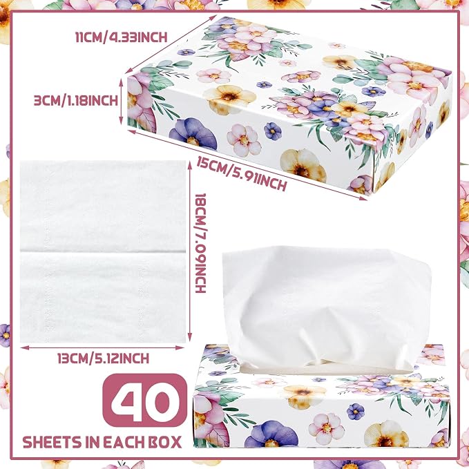 Yinder 24 Packs 960 Sheets Tissue Cube Car Facial Boxes Disposable Facial - Image 3