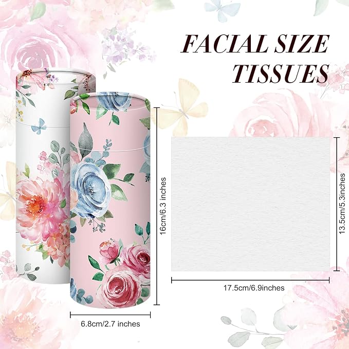 Ctosree 16 Pcs Car Tissue Holder Cylinder Bulk Round Floral Cup Holder Facial - Image 2