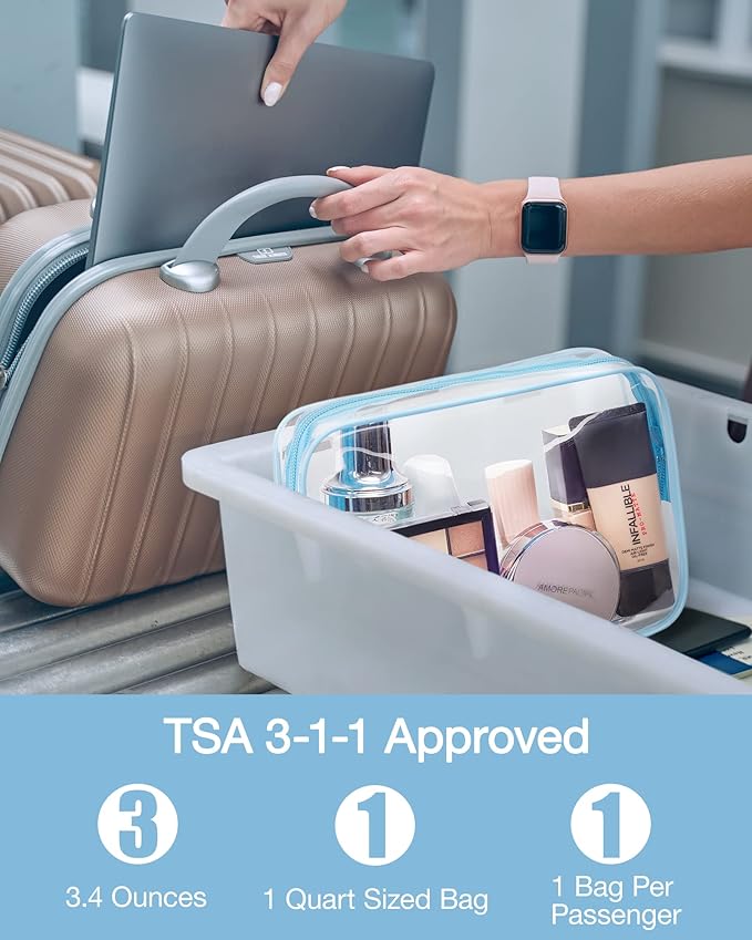 BAGSMART Clear Toiletry Bag, 2 Pack TSA Approved Travel Toiletry bag Carry on - Image 3