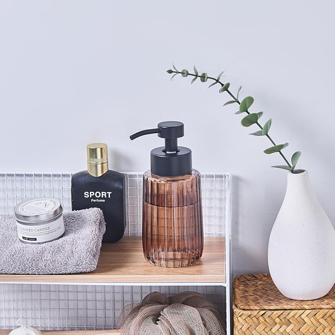 Easy Tang Glass Foaming Brown Soap Dispenser - Image 6