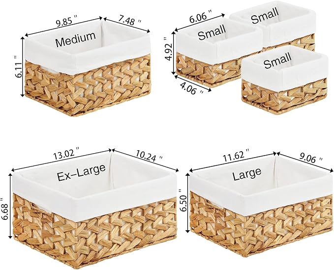 Vagusicc Wicker Storage Basket, 6 Pack Baskets - Image 2