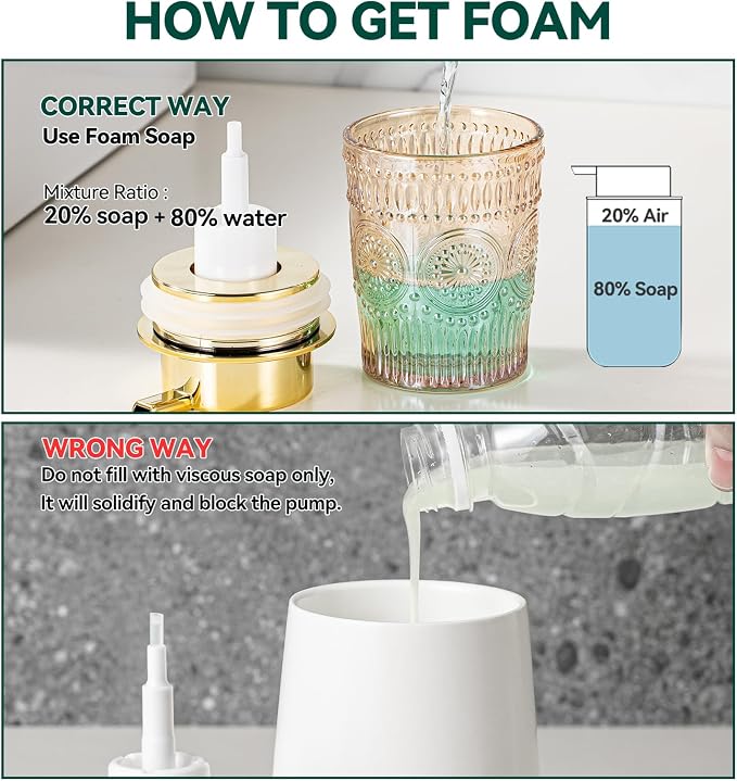 Gold Glass Foaming Soap Dispenser - Image 6
