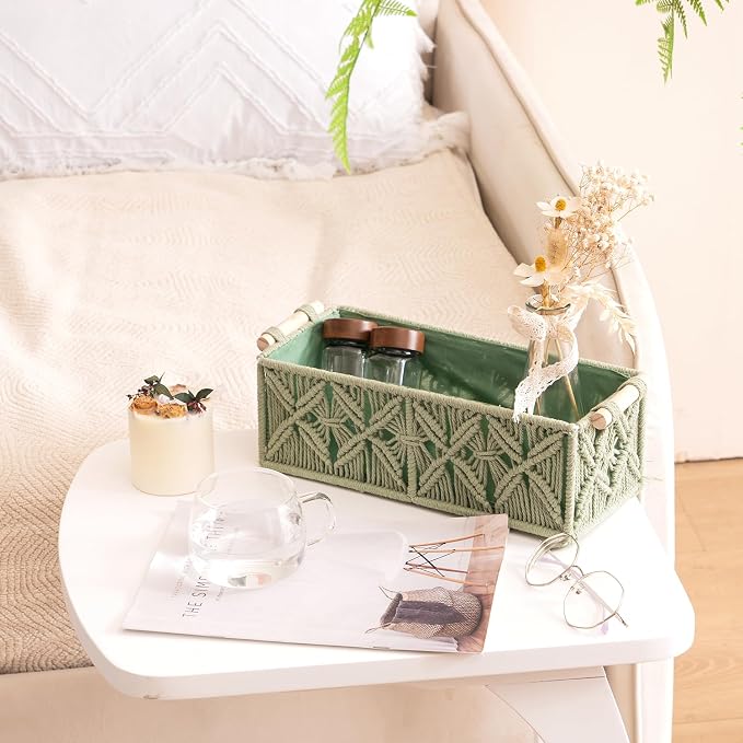Nonam Macrame Storage Baskets, Boho Decor Style Woven Storage Boxes - Image 6