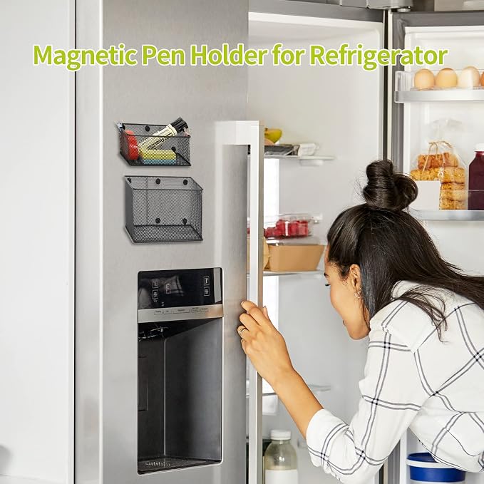 Neudeco Locker Shelf Organizer, Magnetic Pencil Holder, Metal Storage Basket - Image 8