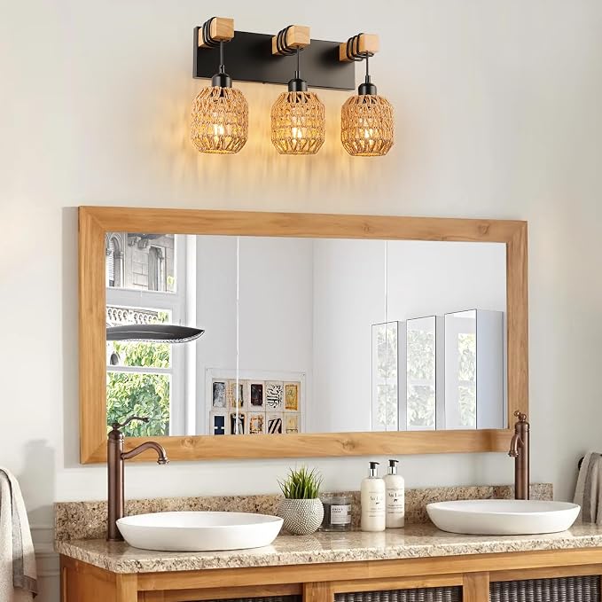 Bathroom Vanity Light Fixtures, 3-Light Farmhouse Bathroom Light Over Mirror - Image 8