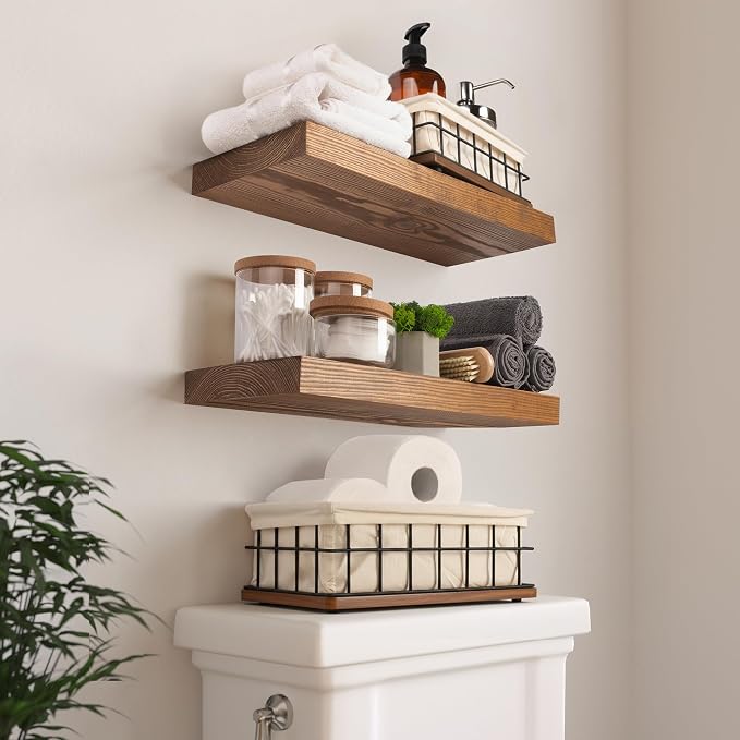 BAOBAB WORKSHOP Wooden Bathroom Basket Organizer & Storage, Toilet Paper Basket - Image 2