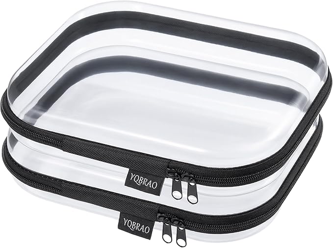 Hard Sided Clear Zipper Case for Storage- Professional-Grade Plastic Clear by Unknown