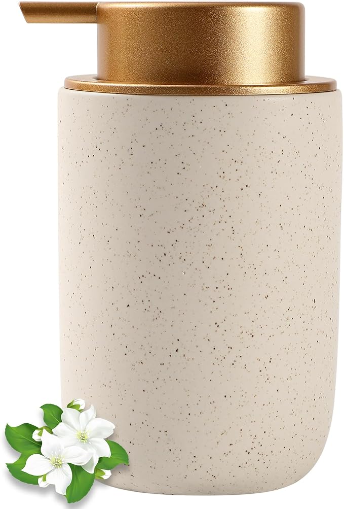 Hand Soap Dispenser for Bathroom Decro, Ceramic Liquid Pump Bottles Refillable by JiatuA