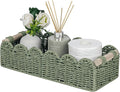 CubesLand Toilet Paper Storage Basket Scalloped Edge Home Decor Green Basket by CubesLand