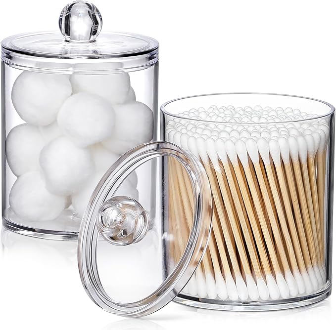 2 Pack Acrylic Qtip Holder Dispenser - Image 9