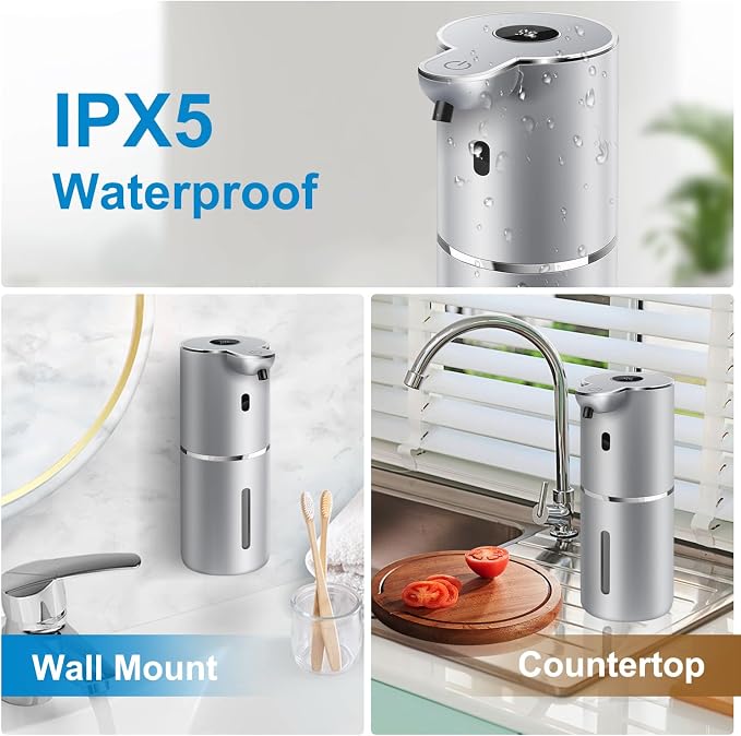 Automatic Foaming Soap Dispenser 12.8oz, Rechargeable & 6 Levels Foaming - Image 5