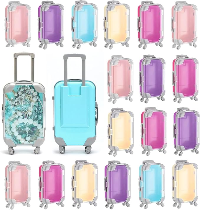 Kuabiz 20 Pack Mini Suitcase Party Favor Box Plastic Suitcase Gift Box Mini by Kuabiz