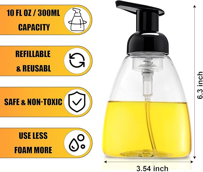Bekith 12 Pack Foaming Hand Soap Dispenser, 10 Oz Liquid Soap Dispenser Empty - Image 2