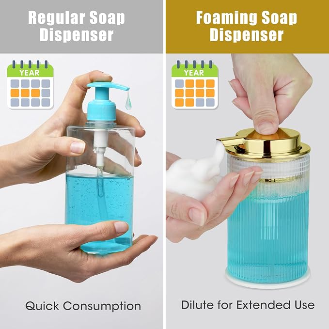 NiHome 14oz Multifunctional Glass Foaming Hand Soap Dispenser - Image 6