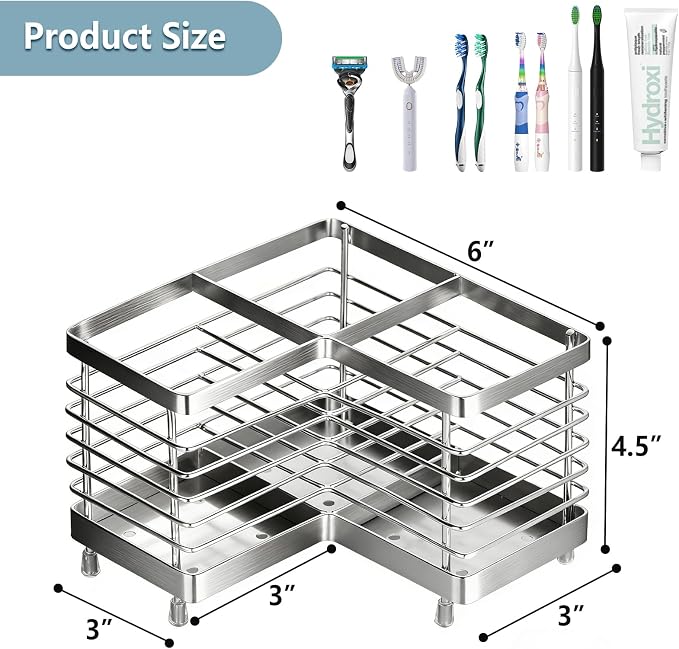 MYITYARD Toothbrush Holders for Bathrooms, Stainless Steel Electric Toothbrush - Image 2