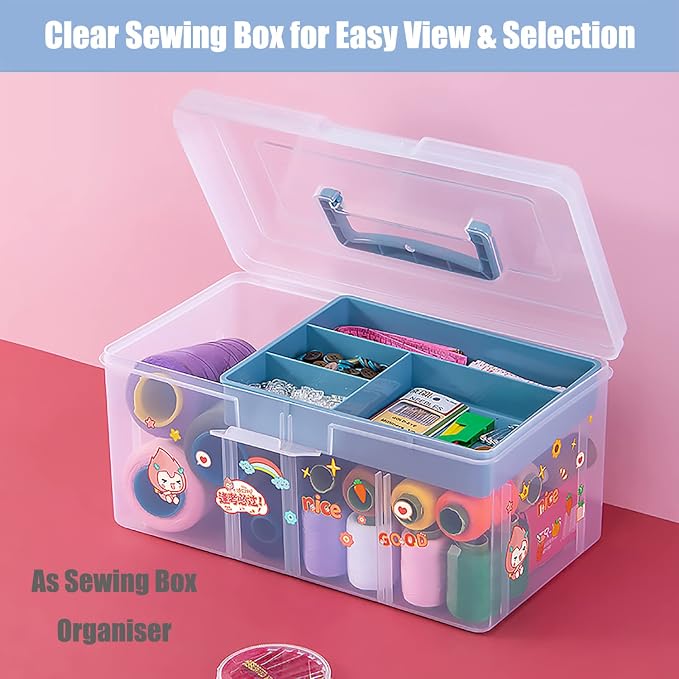 Clear Plastic Arts & Craft Supplies Organizer Box Large - Image 8