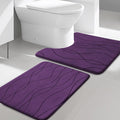 YIHOUSE Memory Foam Purple Bathroom Rug Sets 2 Piece, Ultra Absorbent Bath Mat by YIHOUSE