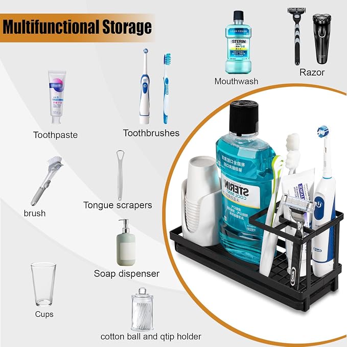 Toothbrush Holders for Bathrooms, Carbon Steel Tooth Brushing Holder Electric - Image 5